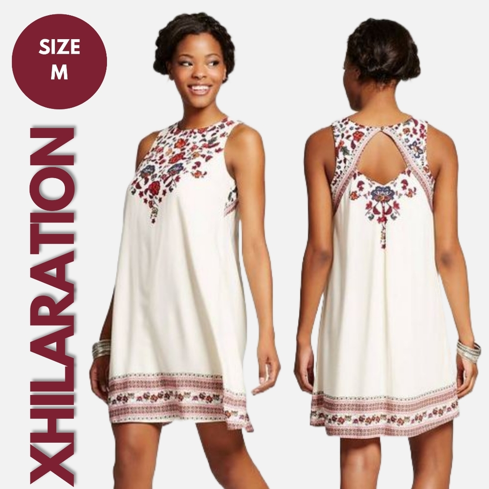 NWT Xhilaration Floral Print Sleeveless Shift Dress Size M